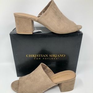Christian Siriano Nikolle Nude block heel peep toe